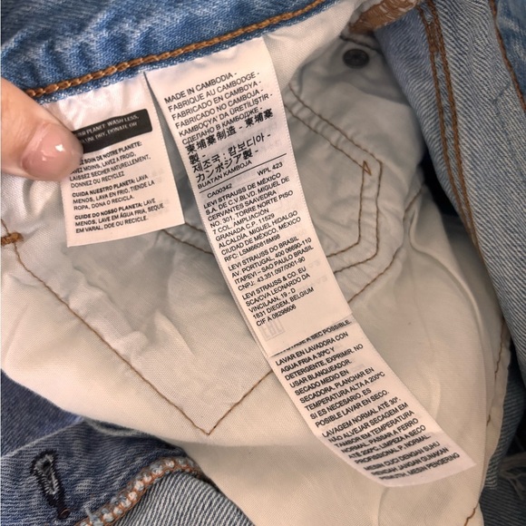 Levi's Light Blue Ripped Jean Shorts - Picture 4 of 7